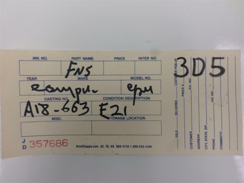 OEM Engine Computer Nissan Maxima 1987 A18-663 E21 PCM ECM ECU