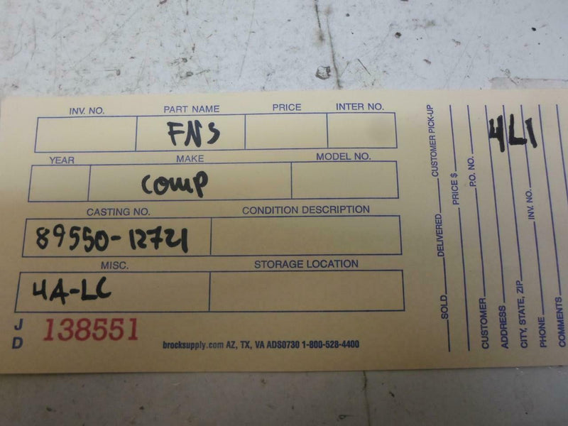 Emission Control Module Toyota Corolla 1984 1985 – 89550-12721
