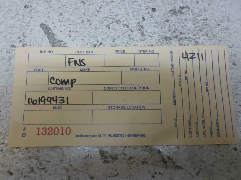 Airbag Control Module Chevrolet Lumina 1995 1996 16199431