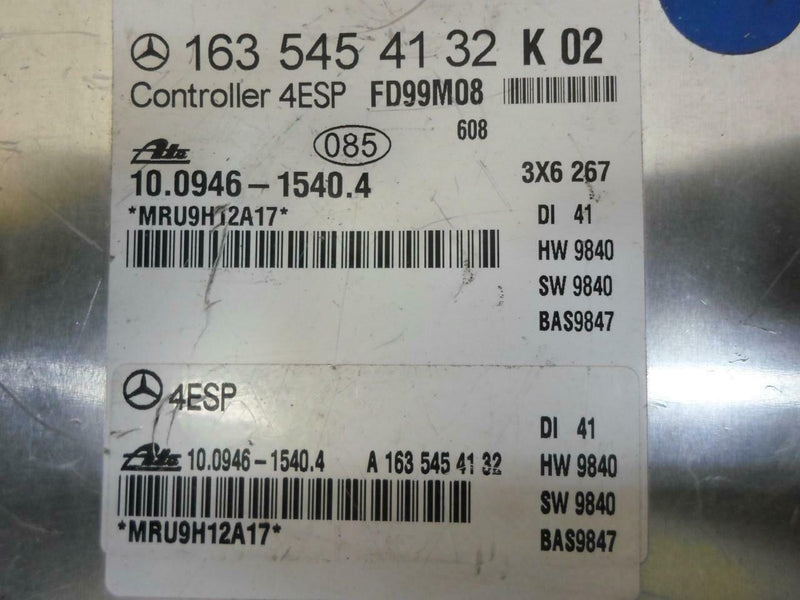 ABS Control Module Mercedes-Benz W163 1999 1635454132