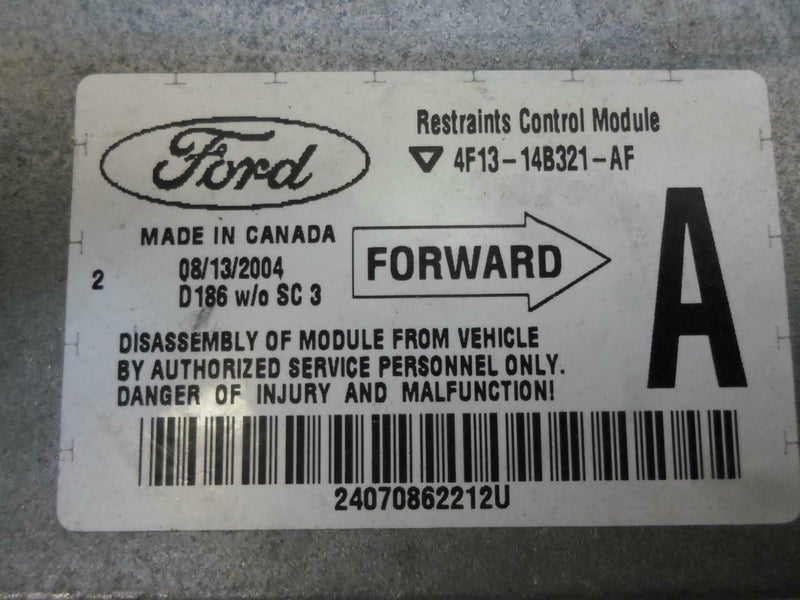 Airbag Control Module Ford Taurus 2004 2005 2006 2007 4F13-14B321-Af