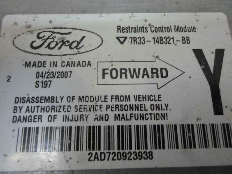 Airbag Control Module Ford Mustang 2007 2008 2009 7R33-14B321-Bb