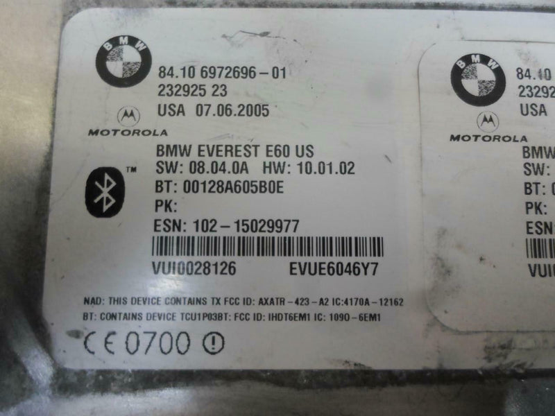 Bluetooth Control Module BMW E60 3-Series 325I 2006 84106972696