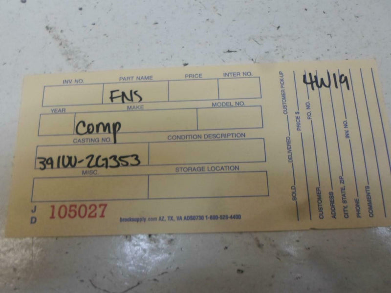 OEM Engine Computer Hyundai Sonata 2009 2010 39100-2G353 ECM ECU PCM