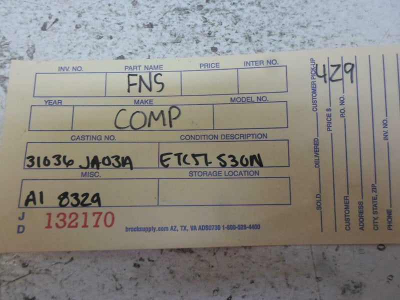 Transmission Control Module TCM TCU Nissan Altima 2007 2008 31036 Ja03A
