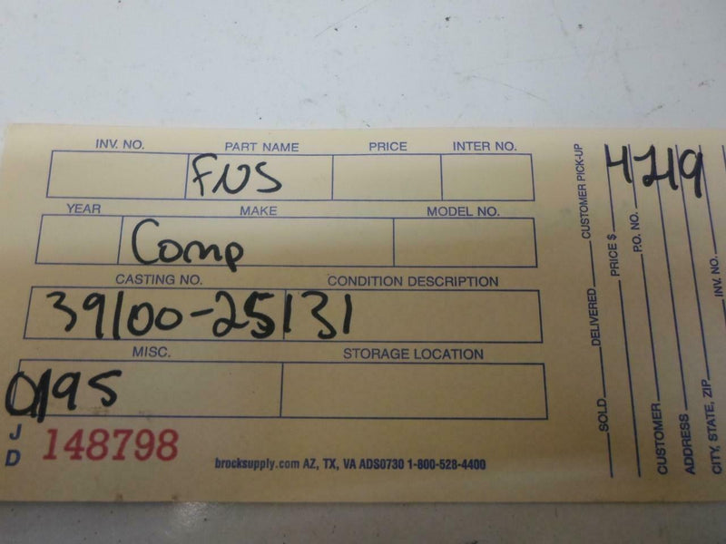 OEM Engine Computer Hyundai Sonata 2006 2007 2008 39100-25131 2.4L AT PCM ECU