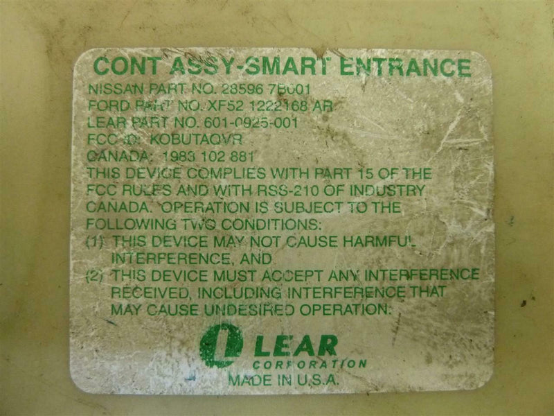 Theft-Locking Sliding Door Control Module Nissan Quest 1999 2000 2001 2002 – 28596 7B001