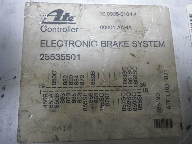 ABS Control Module Cadillac Deville 1990 25535501