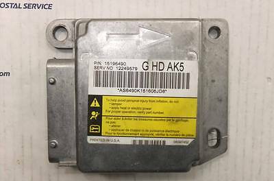 Airbag Control Module 2004 2005 Chevrolet Van 2500 3500 Series 15196490